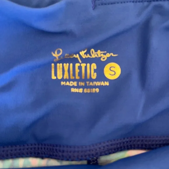 Lilly Pulitzer S luxletic Patterned with blue and pink Leggings - Picture 3 of 9
